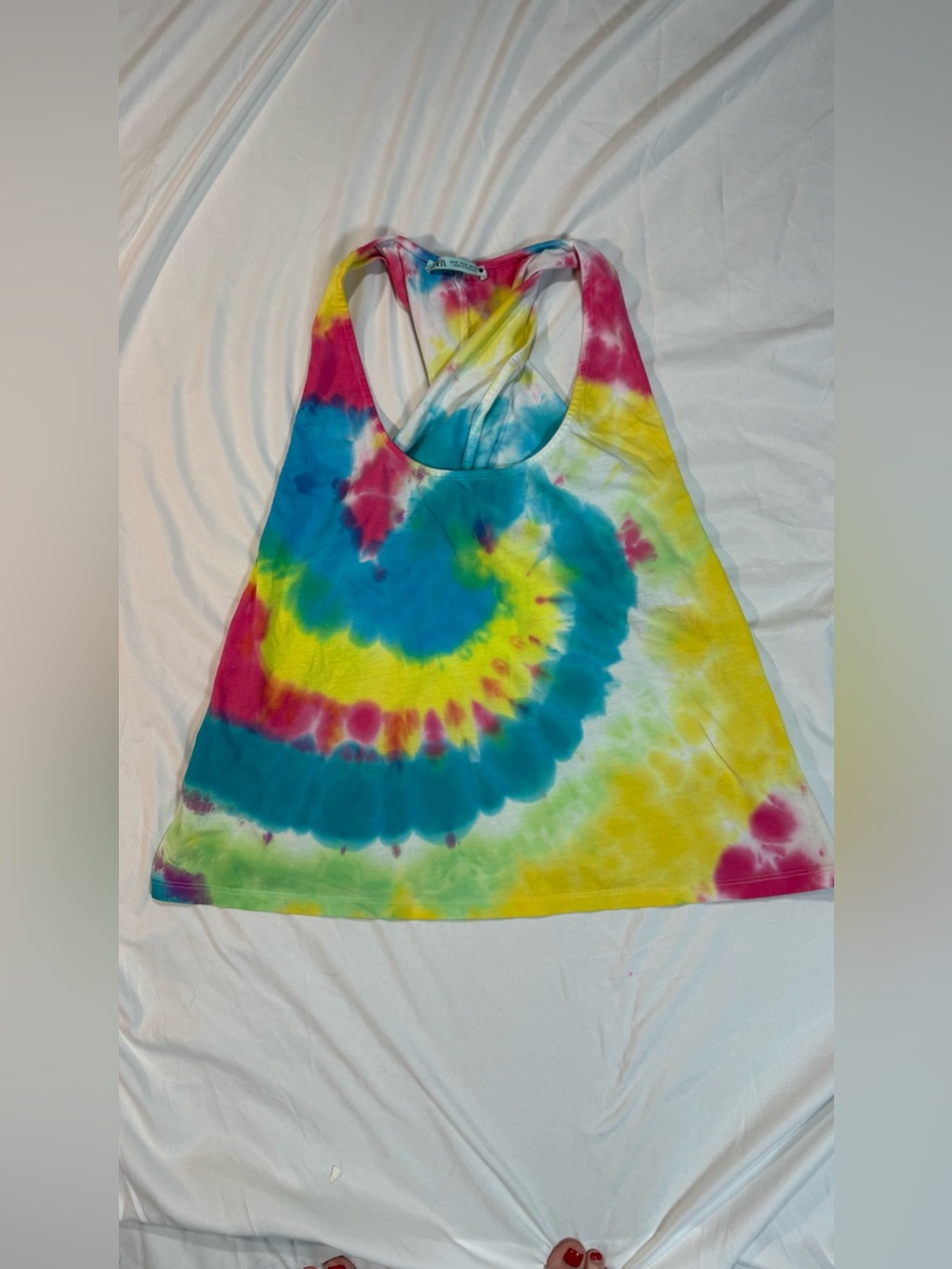 Zara Multicolor Tie-Dye Twist Back Tank